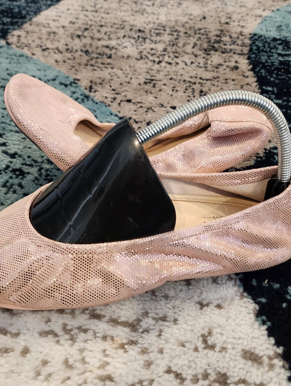 The Storehouse Flats Rose Gold Leather Foldable Ballet Flats Women's Size 8